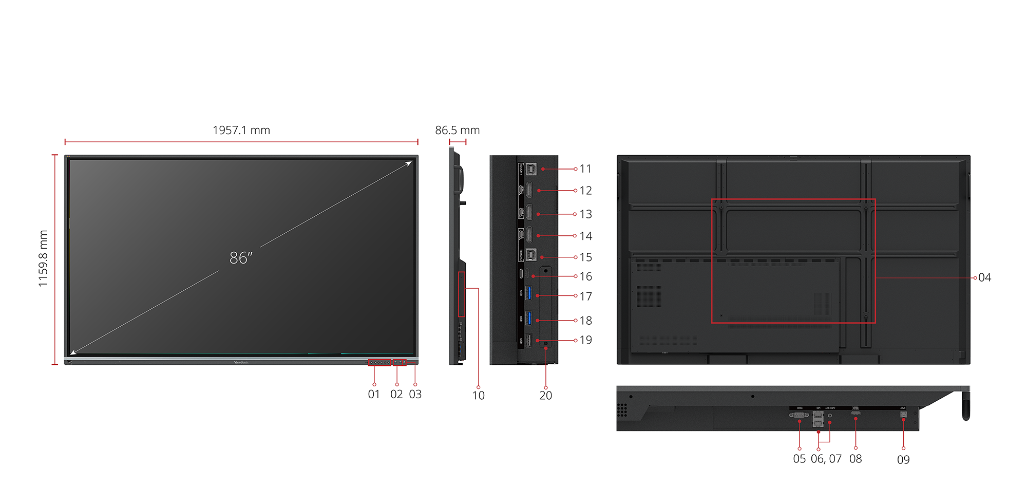 18 viewsonic interactive panel display