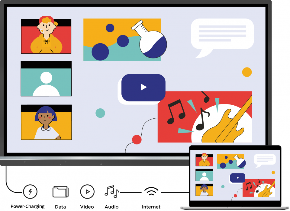 2 viewsonic interactive panel display