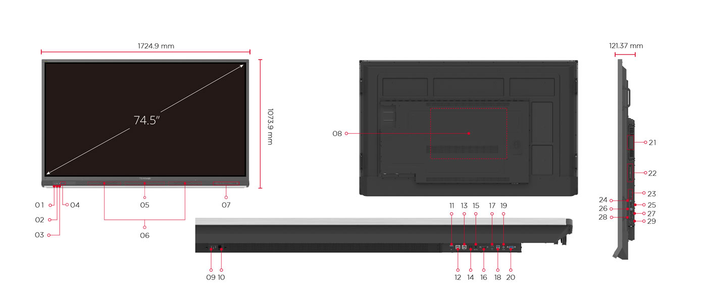 24 viewsonic interactive panel display